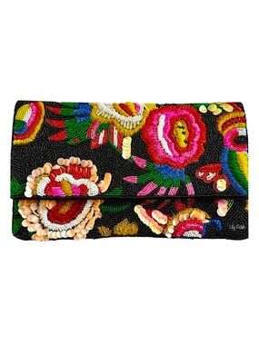 Beaded Floral Clutch, Hand Beaded Flower Crossbody Clutch Bag, Lily Posh